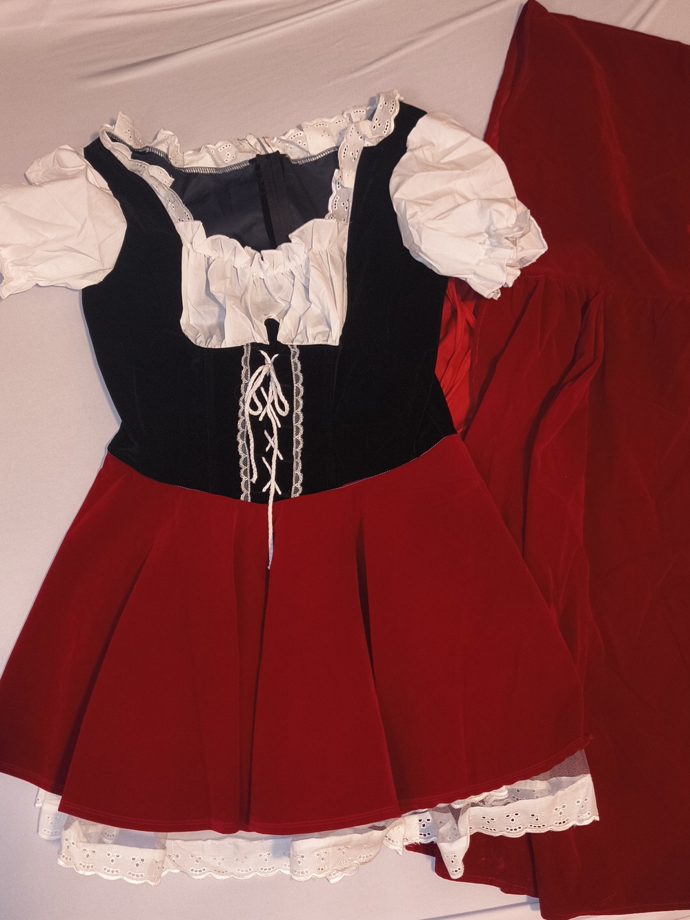 Rubie's Red, Black and White Bavarian Peasant Costume Dress